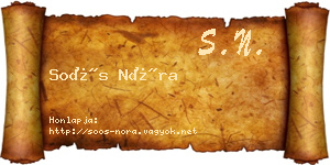 Soós Nóra névjegykártya